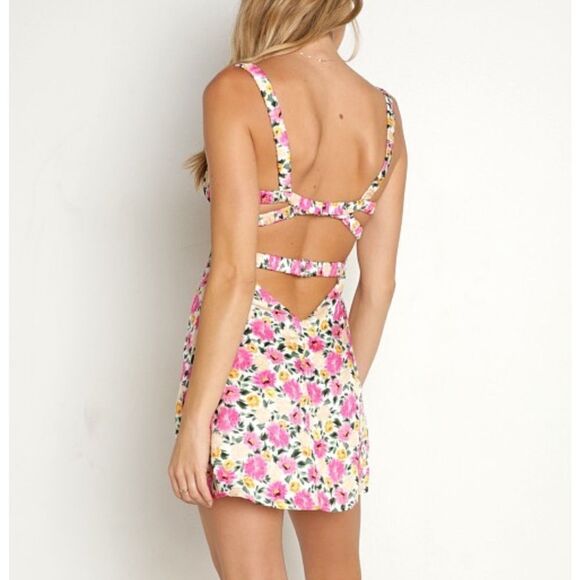 NEW For Love and Lemons June Mini Dress Pink Floral Size XL - Picture 4 of 12